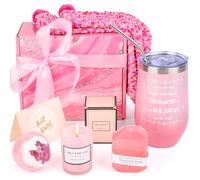 Comius Sharp Regalo Per Donna, Tazza da Vino in Acciaio Inox con Candele Profumate e Calzini, Regalo Festa Della Mamma, Confezione Idee Regalo Donna San Valentino Compleanno Laurea Festa Natale