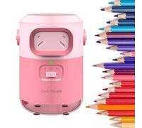 Comius Sharp Temperamatite Elettrico Completamente Automatico, Temperino Ricaricabile per Matite da 6.5-8mm / Matite Colorate, Portatile e Sicuro per Bambini, Casa, Ufficio, Scuola (Rosa)