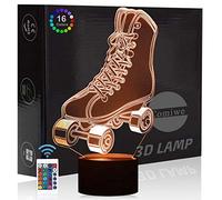 Comiwe Pattini a Rotelle Quad Luce Notturna di Illusione 3D,16 Colori Controllo Touch e Telecomando,Lampada da Comodino Tavolo LED per Decorazioni la Casa,Regalo Creativo per Ragazze,Ragazzi,Bambini