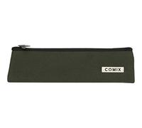 COMIX - Astuccio 2 Penne, Leggero e Compatto, Facile da Trasportare e Riporre nello Zaino o nella Borsa, Ideale per Scuola, Università e Lavoro, 22x6 cm, Verde Militare