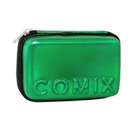 COMIX - Astuccio Scuola, Astuccio Maxi Zip per Bambini e Ragazzi, con Set Cancelleria Incluso, Cover Rigida con Maxi Logo in Rilievo e Tirazip in Metallo, 21 x 14,5h x 6,5 cm, Verde