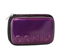 COMIX - Astuccio Scuola, Astuccio Maxi Zip per Bambini e Ragazzi, con Set Cancelleria Incluso, Cover Rigida con Maxi Logo in Rilievo e Tirazip in Metallo, 21 x 14,5h x 6,5 cm, Viola