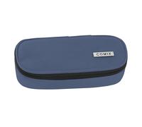 COMIX - Astuccio Scuola Ovale per Bambini e Ragazzi, Ideale per Riporre la Cancelleria, con Divisorio Interno con Passanti Elastici e Pratica Chiusura a Zip, 22 x 5H x 7 cm, Dusty Blue