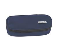 Comix - Astuccio Scuola Ovale per Bambini e Ragazzi, Ideale per Riporre la Cancelleria, con Divisorio Interno con Passanti Elastici e Pratica Chiusura a Zip, 22 x 5H x 7 cm, Blu