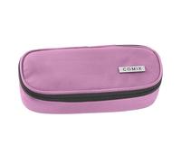 COMIX - Astuccio Scuola Ovale per Bambini e Ragazzi, Ideale per Riporre la Cancelleria, con Divisorio Interno con Passanti Elastici e Pratica Chiusura a Zip, 22 x 5H x 7 cm, Mauve