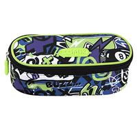 Comix BRIGHT BOY - Astuccio Ovale Organizzato, Bambina e Bambino, con Cerniera e Tirazip - Astuccio Scuola con Vano Interno per Cancelleria e Spazio Portapenne, cm 22x9,5x7h