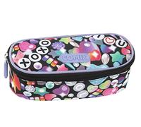 Comix BRIGHT GIRL - Astuccio Ovale Organizzato, Bambina e Bambino, con Cerniera e Tirazip - Astuccio Scuola con Vano Interno per Cancelleria e Spazio Portapenne, cm 22x9,5x7h