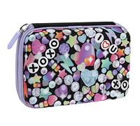 COMIX BRIGHT GIRL - Astuccio Scuola Maxi Corredo Organizzato con Divisori Interni, Tasca Zip e Passanti Elastici - Astuccio Portapenne e Porta Cancelleria Inclusa, con Chiusura Zip