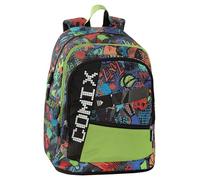 COMIX BRIGHT - Zaino Scuola per Bambini e Ragazzi, con Ampi Scomparti, Tasca Frontale, Chiusura a Zip e Spallacci Regolabili, 32x43Hx23 cm, 31 L
