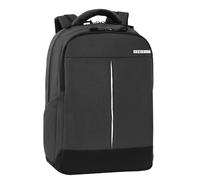 COMIX Campus - Zaino Lavoro, Viaggi e Tempo Libero, Tasca Imbottita per PC o Tablet 13'', 2 Tasche Laterali con Elastico, Retro Ergonomico in Mesh, Fascia per Ancoraggio al Trolley, 29x40Hx15 cm, Nero