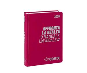 Comix Diario 2019/2020 datato 16 mesi, formato Standard 13x17.8 cm, persian red scritta argento opaco