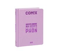 Comix - Diario 2021/2022 16 Mesi - Soft Pink scritta Metal Fucsia - Standard