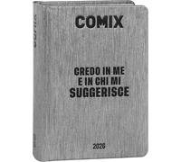 COMIX - Diario agenda Scuola 2025-2026 Copertina Rigida mis. 11x15.3h cm grigio