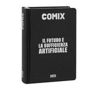 COMIX - Diario Mignon Plus Giornaliero 16 Mesi, Diario Scuola 2024-2025 per Ragazzi e Ragazze, con Copertina Rigida, Ideale per la Scuola Superiore, 9x12.5h cm, Nero