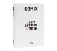 COMIX - Diario Mignon Plus Giornaliero 16 Mesi, Diario Scuola 2024-2025 per Ragazzi e Ragazze, con Copertina Rigida, Ideale per la Scuola Superiore, 9x12.5h cm, Bianco