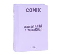 COMIX - Diario Mignon Plus Giornaliero 16 Mesi, Diario Scuola 2026-2026, con Copertina Rigida, Ideale per la Scuola Media e Superiore, 9x12.5h cm, Lilla