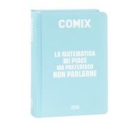 COMIX - Diario Mignon Plus Giornaliero 16 Mesi, Diario Scuola 2026-2026, con Copertina Rigida, Ideale per la Scuola Media e Superiore, 9x12.5h cm, Azzurro