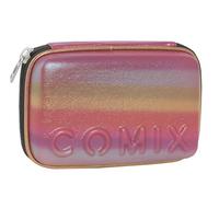 Comix BRIGHT - Astuccio Scuola, Astuccio Maxi Zip per Bambini e Ragazzi, con Set Cancelleria Incluso, Cover Metal Iridescente, Rigido con Maxi Logo e Tirazip in Metallo, 21 x 14,5H x 6,5 cm