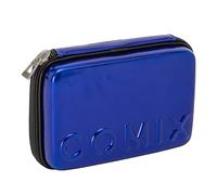 Comix Flash - Astuccio Maxi Zip Con Corredo, All'interno Tasca Zippata Con Finestra in PVC Traspirante, 36 Passanti Elastici Per Organizzare Penne, Matite, Pennarelli, cm 21x6,5hx14,5 - Blu