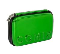 Comix Flash - Astuccio Maxi Zip Con Corredo, All'interno Tasca Zippata Con Finestra in PVC Traspirante, 36 Passanti Elastici Per Organizzare Penne, Matite, Pennarelli, cm 21x6,5hx14,5 - Verde