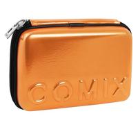 Comix Flash - Astuccio Maxi Zip Con Corredo, All'interno Tasca Zippata Con Finestra in PVC Traspirante, 36 Passanti Elastici Per Organizzare Penne, Matite, Pennarelli, cm 21x6,5hx14,5 - Arancione