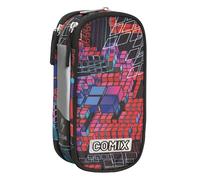 COMIX FLASH - Astuccio Scuola, Astuccio Triple Zip per Bambini e Ragazzi, Ideale per Riporre la Cancelleria, con Pratica Chiusura a Zip e Interno Organizzato, 22,5x11Hx7,5 cm, Cube Wave