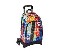 COMIX, Flash Help Me - Zaino Trolley Scuola Media, Staccabile e Organizzato, con Maniglia Regolabile e Aggancio Magnetico, Ampi Vani a Zip e Ruote Sostituibili - 30x44,6Hx20, Fino a 52H, 27L