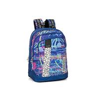Comix FLASH - Zaino Organizzato Scuola Media, Superiore e Elementare con 2 Ampi Spazi Centrali a Zip e Spallacci Regolabili, Vano Frontale a Zip e Tasche Laterali, Blu- 32x43Hx23, 31 L