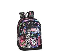 COMIX FLASH - Zaino Organizzato Scuola Media, Superiore e Elementare con 2 Ampi Spazi Centrali a Zip e Spallacci Regolabili, Vano Frontale e Tasche Laterali, Rosa/Nero - 32x43Hx23, 31 L