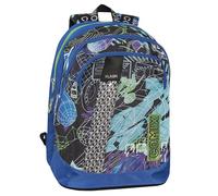 COMIX FLASH - Zaino Scuola, Zaino Scuola Media e Superiore, con 2 Ampi Spazi, Capiente Tasca Frontale, Chiusura a Zip, Spallacci Imbottiti e Regolabili, con LED; 32x43Hx23 cm, 31 L, Club Wave