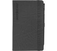 COMIX Large - Agenda 2025, 12 mesi, Giornaliera, Con Passante Elastico Porta Matita o Penna, Chiusura Con Elastico e Segnalibro, Matita COMIX Inclusa, Cm 13x21h Nero