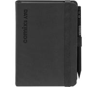 COMIX, Mignon - Agenda 2025 Giornaliera 12 Mesi, Chiusura Con Elastico e Passante Elastico per Matita o Penna, Matita COMIX Inclusa, Doppio Segnalibro - Cm 9x12,5, Nero