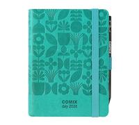 COMIX Mignon - Agenda 2026, 12 mesi, Giornaliera, Con Passante Elastico Porta Matita o Penna, Chiusura Con Elastico e Segnalibro, Matita COMIX Inclusa, Cm 9x12,5, Floreal
