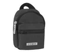 COMIX - Mini Zaino, con Chiusura Principale con Zip e Parapioggia, Tasca Frontale con Zip, Schienale Imbottito, Spallacci Regolabili e Imbottiti, Ideale per Università e Lavoro, 22 x 33H x 10 cm, Nero