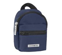 COMIX - Mini Zaino, con Chiusura Principale con Zip e Parapioggia, Tasca Frontale con Zip, Schienale Imbottito, Spallacci Regolabili e Imbottiti, Ideale per Università e Lavoro, 22 x 33H x 10 cm, Nero