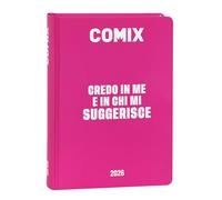 COMIX Online Exclusive - Diario Giornaliero 16 Mesi, Diario Scuola 2025-2026, con Copertina Rigida, Ideale per la Scuola Media e Superiore, 13x17.8h cm, Rosso