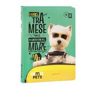 COMIX PETS - Diario Scuola, Agenda Giornaliera 12 Mesi per Bambini e Ragazzi, con Copertina Imbottita e 320 Pagine Colorate, Ideale per Scuola Elementare e Media, 13x17.8 cm, Verde