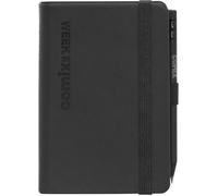 COMIX, Pocket - Agenda 2025 Settimanale 12 Mesi, Con Elastico e Passante Elastico per Matita o Penna, Inclusa Matita COMIX, Doppio Segnalibro - Cm 8x12h, Nero