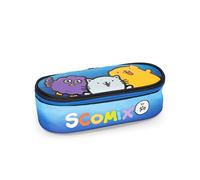 COMIX Scomix by Sio - Astuccio Scuola Ovale per Bambini e Ragazzi, Ideale per Riporre la Cancelleria, con Divisorio Interno con Passanti Elastici e Pratica Chiusura a Zip, 22x7,5Hx11 cm, Nero