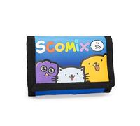 Comix Scomix by Sio - Portafoglio Scottecs con Pratica Chiusura in Velcro, Portamonete con Tasca Esterna e Scomparti Interni, Idea Regalo Bambini e Ragazzi, 13x8,5cm, Blu
