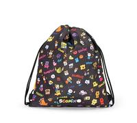 COMIX Scomix by Sio - Sacca Coulisse, con Tasca Compatta e Versatile, Ideale per Palestra, Scuola, Viaggi, Portamerenda, Idea Regalo Bambini e Ragazzi, 34x42cm, Nera