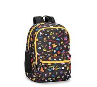 COMIX Scomix by Sio - Zaino Scuola per Bambini e Ragazzi, con Ampi Scomparti Centrali, Tasca Frontale, Tasche Laterali in Rete, Chiusura a Zip e Spallacci Regolabili, 32x43Hx23 cm, 31 L, Nero
