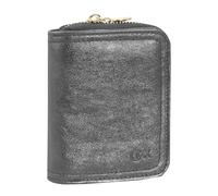 Comix Studs - Portafoglio, In Morbida Ecopelle, 10 Slot Portacarte, Porta Banconote, Chiusura Con Botttone, Metallerie con Finitura in Oro Lucido, in Box Regalo, Cm 9,5x12hx4 - Grigio