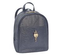 COMIX Studs - Zaino Fashion, Manico E Spallacci Regolabili, Scomparto Interno, Tasca Esterna Chiusa Con Bottone, Metallerie con Finitura in Oro Lucido, Per Lavoro E Tempo Libero, Cm 23x27hx12 - Blu