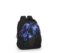 COMIX TWEEN - Zaino Urban Scuola Media, Superiore e Elementare con Tasca Posteriore Per Laptop e Tablet, a Zip e Spallacci Regolabili, Vano Frontale a Zip e Tasche Laterali, Nero/Blu, 30x41Hx19
