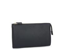 Comix U - Borsa Clutch Con Tracolla Staccabile, Chiusura Con Zip, Per Lavoro O Tempo Libero, In Ecopelle Granata, Cm 24x15hx4,5 - Nero