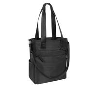 COMIX U - Borsa Tote Porta PC, con Tasca Imbottita per PC o Tablet da 13", Tasca Frontale Chiusa con Zip, Doppio Manico e Anella Frontale per Attacco Moschettone, 28,5x35hx11 cm, Nero