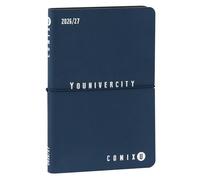 COMIX U YOUNIVERCITY - Agenda Settimanale 2026-2027, Diario 13 Mesi, con Copertina Morbida in PU, Elastico, 224 Pagine, Ideale per l'università 11,8x18cm, Blu