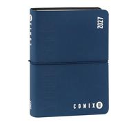 COMIX U YOURSELF - Agenda Giornaliera Mini 2026-2027, Diario 16 Mesi, con Copertina Morbida Termovirante, Elastico e 448 Pagine, ideale per la scuola e l'università 11x15.3 cm, Blu