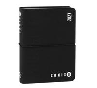 COMIX U YOURSELF - Agenda Giornaliera Mini 2026-2027, Diario 16 Mesi, con Copertina Morbida Termovirante, Elastico e 448 Pagine, ideale per la scuola e l'università 11x15.3 cm, Nero/bianco